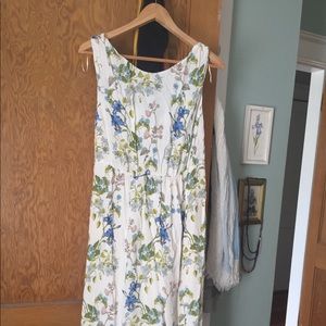 Zara vintage look floral dress with open back tie